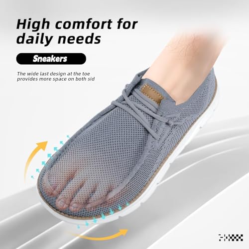 Image of Mens Slip-on Loafers Comfortable Boat Shoes Casual Walking Sneakers Mesh Business Oxfords Work Lightweight Soft Sole