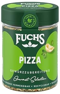 Fuchs Gourmet Selection Mediterran – Pizza Gewürzzubereitung, nachfüllbares Pizzagewürz, Gewürzmischung mit italienischen Kräutern, ideal für Bruschetta, vegan, 30 g