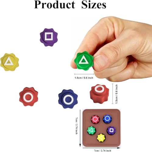 Image of BELOXY Toys Gonggi Game Set, Stones Plastic Playing Pieces with Storage Case, Squad Traditional Korean Game 1 Set (5 Pieces with Box) (Multi)