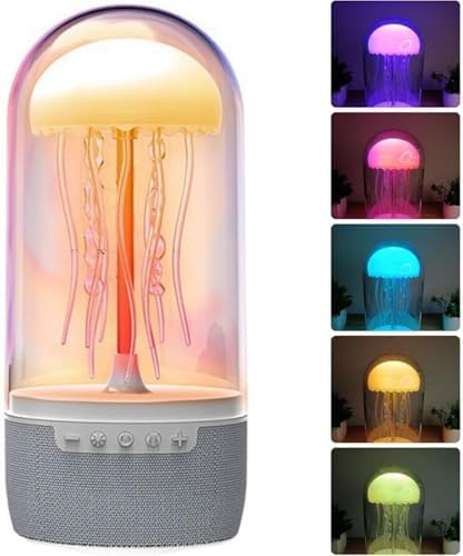 Jellyfish with Bluetooth Speaker – Color Changing Night Light, LED Mood Lamp with 8 Lighting Modes, Motion Jellyfish Lamp Effect for Bedroom, Kids, Home Décor (Multicolor)-image-6