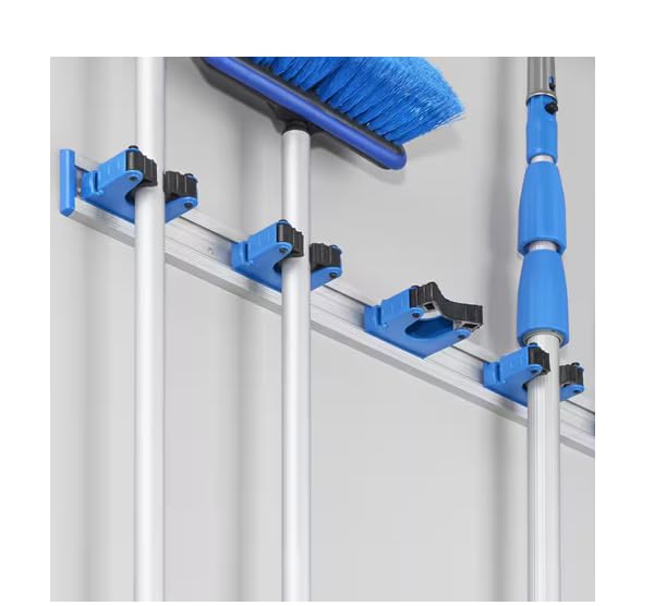 Wall Mount Tool Organizer, 28.25 inch Aluminum Storage Unit with 5 Adjustable Brackets