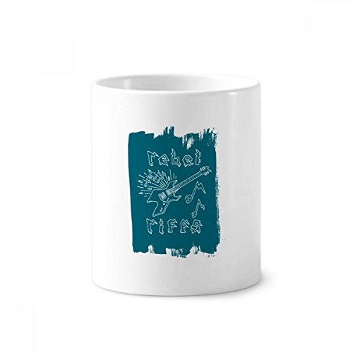 Gobelet guitare électrique bleu céramique porte-stylo stable et tasse à café 350ml