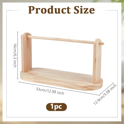 Image of OLYCRAFT Wooden Crochet Yarn Holder 1.3x0.5x0.6 Inch Ribbon Organizer Rack Storage Holder Single Revolving Yarn Storage for Crochet Handmade Wooden Yarn Dispensers Crochet Tools