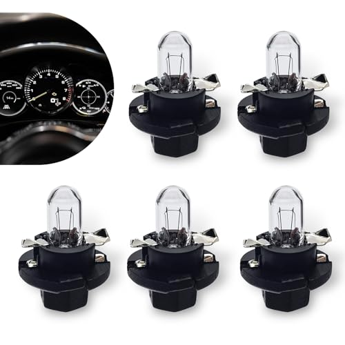 14519: PRNDL Display - 2009–2010 Chevrolet Cobalt & Pontiac G5 6 SLIMI 5 PCS T5 Dashboard Instrument Cluster Bulbs, 12V 12W Mini A/C Dash Halogen Light Replacement, Universal for Most Cars, Trucks, SUVs (White #DB501)