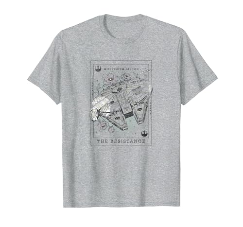 T-shirt Star Wars Millennium Falcon floral haut de la Résistance noir