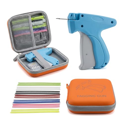 eweek Clothing Tag Attacher Gun Kit with Colorful Barbs, Stitch Tagging Gun for Clothes, Includes Carrying Case