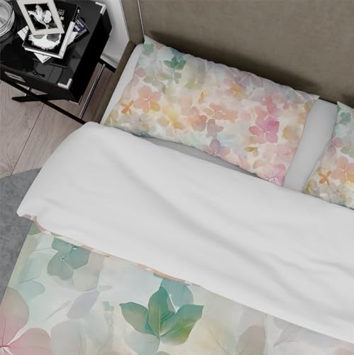 Housse de couette aquarelle colorée 220x240cm douce à motif végétal