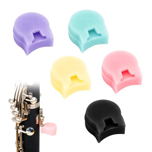 5 Stück Bequem Daumenschoner für Klarinette KlarinetteGummi Thumb Daumen Rest Daumenkissen Daumenschoner Musikinstrumente Schutz Zubehör für Klarinette Holzblasinstrumente (5 Farben)