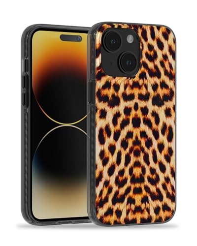 Jolie coque iPhone 15 imprimé léopard réaliste avec anneau MagSafe