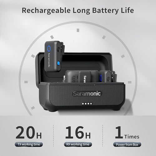 Image of Saramonic Blink500 B2+ Wireless Lavalier Microphone for iPhone /Android /Cameras, 492ft Range, 20h Battery Life with Noise Cancelling Compatibale for Interview Vlog Live Stream Podcast Video Recording