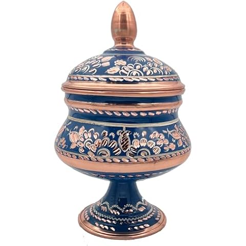 vensila Handmade Copper Sugar Bowl | Elegant and Traditional Copper Bowl for Serving Sugar, Spices, and Small Treats | Antique Finish, Durable Design, and Suitable for Kitchen Decor Cover