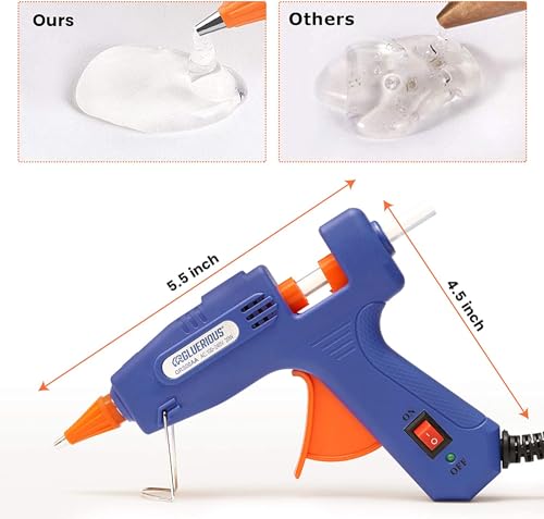 Mini Hot Glue Gun with 30 Glue Sticks for Crafts School DIY Arts Home Quick Repairs, 20W, Blue - Image 5