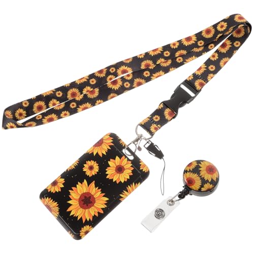 Funda para tarjeta con diseño de girasol y porta identificación duradero para el hogar