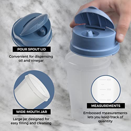 Plastic Olive Oil And Vinegar Dispenser Bottle For Kitchen Cooking With Spout Lid To Pour, Plastic Oil Cruet Container, Thigh Wide Mouth Easy Refill & Clean - Bpa Free (25 Oz) #TOP6