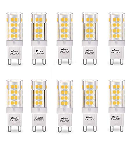 AcornSolution G9 Bombilla LED 3W Equivalente a 25W Halógena, 360 u00b0 Ángulo de dispersión G9 Cerámica Bajo consumo, Pack de 10 Unidades (Blanco Cálido)