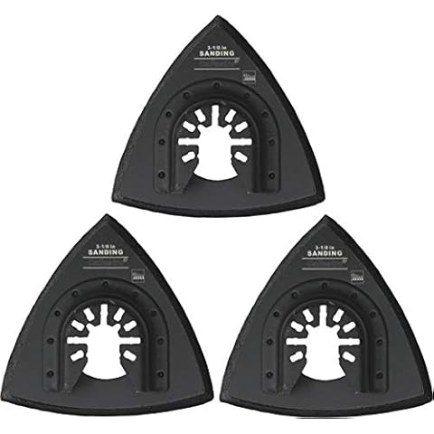 Triangle Sanding Pads for Oscillating Multitool with Universal Quick-Release - 3 Pack of 3-1/8 Inch Sander Pads for Hook & Loop Sandpaper- Caliastro Cover
