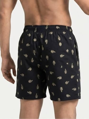 Image of Men's Cotton Boxers | Comfortable Printed Boxer Shorts for Men | Soft Breathable Lounge Boxers | Elastic Waist Relaxed Fit | Men's Sleepwear & Home Wear Boxer Shorts