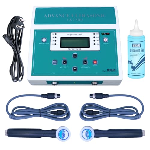 Image of Physiogears Ultrasound Machine for physiotherapy 1 Mhz & 3Mhz LCD Comuterised with 50 Programe for Back, Neck, Shoulder, Knee Pain Relief Device with One Year Warranty