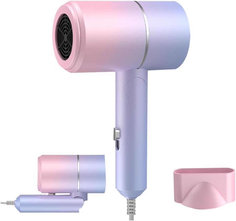 Opvouwbare haardroger, stille haardroger, haardroger voor school/thuis, haardroger voor internetberoemdheden, kleine haardroger – met haardroger Opvouwbare haardroger, stille haardroger, haardroger voor school/thuis, haardroger voor internetberoemdheden, kleine haardroger – met haardroger