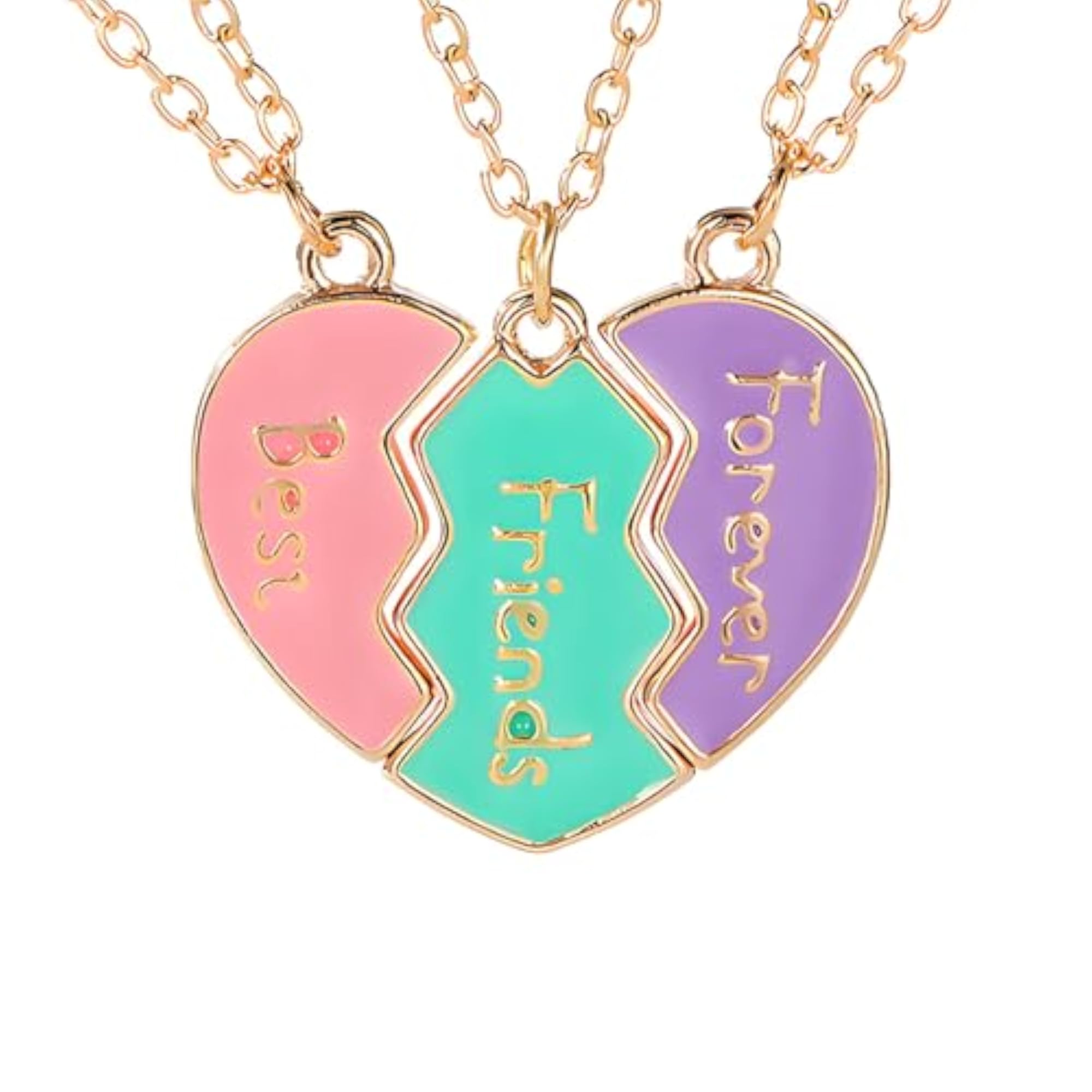 3 Piece Best Friend Necklace Set for Girls