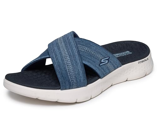 Skechers Sandalias Go Walk Flex ImpressedGO WALK Flex para mujer, Tela azul marino., 37 EU