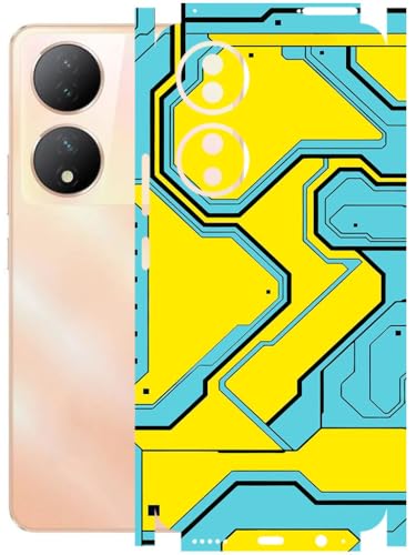 Image of AtOdds - Full Body Back Screen Guard Protector Film - Lamination Wrap Skin Sticker Compatible with VIVO Y100A | Scratchproof Matte Finish (YellowLane)