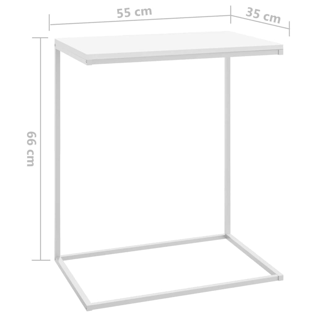 Tavolino bianco, 55 x 35 x 66 cm, in legno di legno, per soggiorno, casa, ufficio
