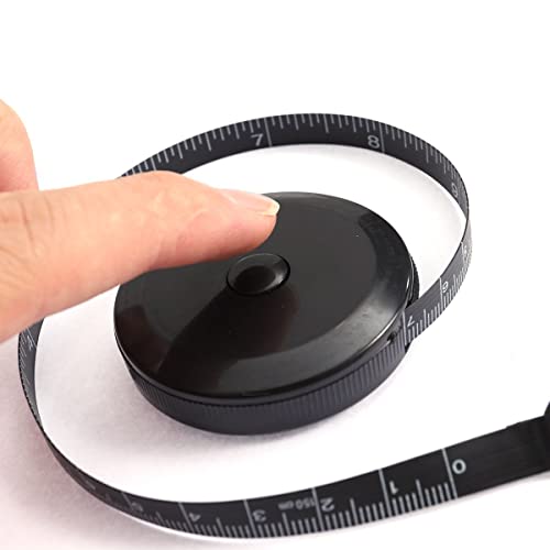 Image of Retractable Measuring Tape Soft Fabric Body Tape 60 inches / 150cm (All Black)