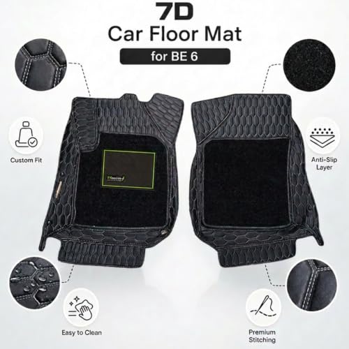 Image of EV MASTER 7D Car Floor Mats for Mahindra BE 6 Hybrid (2026 Onwards) Complete Set | All Weather | Anti-Slip | Luxury Premium Car Mat | Full Coverage | Custom Fitted Car Foot Mats