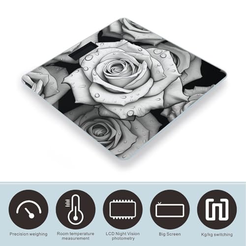 Báscula Digital de Baño con Pantalla LCD y Superficie de Vidrio Templado miniatura 3