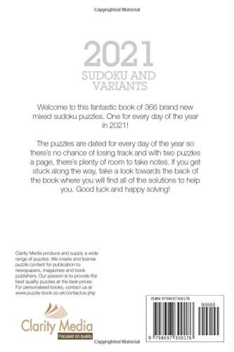 Miniatura 2 de Sudoku and Variants 2021 ...366 mixed sudoku including sandwich sudoku, arrow sudoku, thermo sudoku and many more!