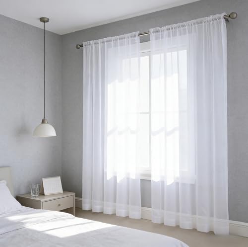 Cortinas dormitorio transparentes que filtran la luz, visillos suaves de 120x160 cm 2