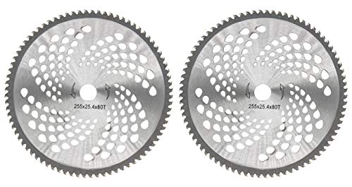 HAOFANG Carbide Blade 10inch 80T Brush Cutter Trimmer Weed Eater Blade? Made from Premium Stainless Steel That Lasts Long(2 Pack)