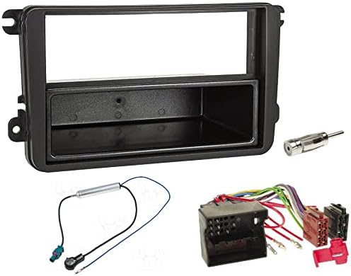 Kit Montaggio Doppio/1 DIN Per VW, Skoda, Seat – Mascherina, Vano, Adattatore Quadlock E Antenna Fakra