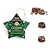 Godiva Holiday Masterpiece Star Ornament, Milk & Dark Chocolates with Ganache, Green and Gold Snowflake Design, Kosher & Halal, 7 Pc