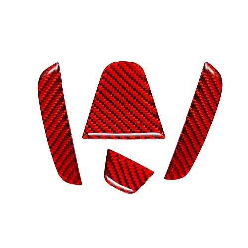 Image of Compatible with Rear Trunk Logo Insert Cover Trim Sticker Carbon Fiber Rear Tailgate Emblem Badge Decoration Sticker for Honda Civic 2022 2023 2024 (4Pcs Red)