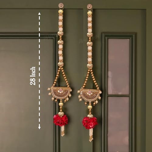 Image of Divyakosh Door Side Hanging for Home Decoration - Set of 2, Wall Side Hanging, Multipurpose Door Hanging, Diwali Decoration Hanging Items & Wedding, 28 Inch