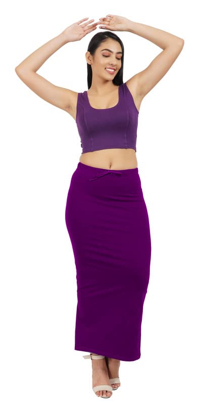 Image of Lycra Blend Cotton Saree Shapewear Petticoat for Women and Girls, Skirts Shapewear Dress for Saree