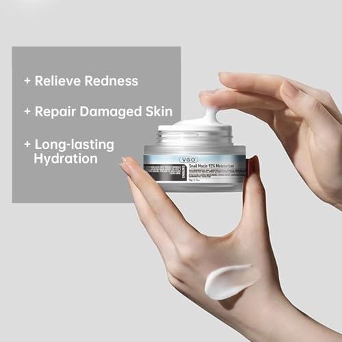 VGO Skin Care Set, with Snail Mucin 92% Moisturizer 1.76 Oz, Vitamin C Serum 1.01 Oz & Dual-Tube Facial Cleanser 3.52 Oz, Daily Routine Kit for Sensitive Skin, Vegan & Cruelty Free
