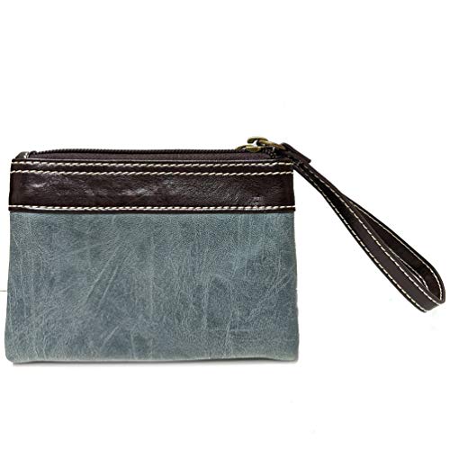 Chala Double Zip Wallet - Pu Leather Folding Wristlet - Indigo - #TOP1