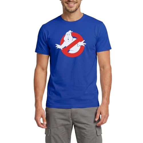 Spreadshirt SOS Fantômes Ghostbusters Logo T Shirt Homme, 3XL, Bleu foncé