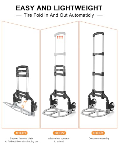 image for SERVOMASTER Folding Hand Truck, Dolly Cart with Wheels Foldable, Light