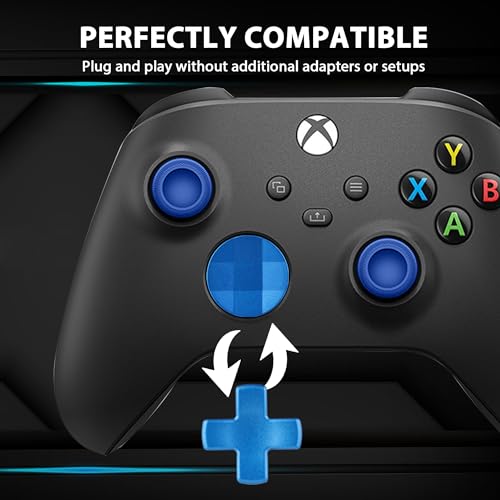 Image of Lierhyt Elite Series 2 Accessories,Gaming Metal Replacement Kit,Includes 4 Elite 2 Controller Paddles,6 Swap Joysticks,2 D-Pads,1 Adjustment Tool and Button Organizer (Blue)