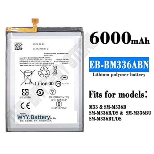 Image of THE BATTERY STORE Orignal New Replacement Phone Battery EB-BM336ABN for Samsung M33 SM-M336B /BU 6000mAh Battery with 3 monhs Warranty (for Samsung M33)