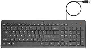 HP 150 Wired Keyboard - Full-Sized, Keyboard with Numeric Keypad - Silent-Touch Chiclet Keyboard - Ergonomic, Comfortable Design - USB Plug-and-Play Connectivity, LED Indicators (664R5AA, Black)