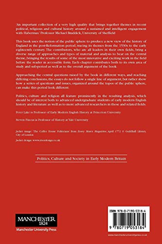 The Politics of the Public Sphere in Early Modern England: Public Persons and Popular Spirits