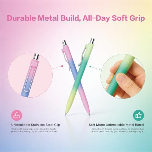 Image of WY WENYUAN Cute Pens, Pastel Ballpoint Pens Bulk, Fine Point Smooth Writing Pens, Colorful Pens, Black Ink 1.0 mm Journaling Pen, Office Supplies for Women & Men, Note Taking