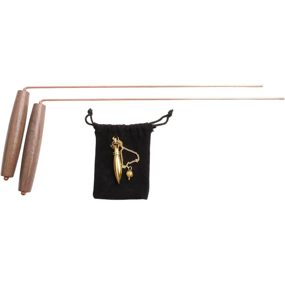 UDSKNV[KSL Wooden Handle for Convenient Storage-2PCS Copper Dowsing Rods for Searching Water, Gold, Minerals