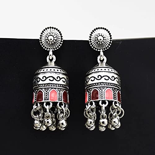 6 Pairs Indian Jhumka Jhumki Ethnic Dangle Earring Sets for Women Vintage Silver Gold Long Tassel Bell Drop Earrings Boho Jewelry