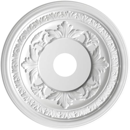 Image of 19 inchOD x 3 1 /2 inchID x 1 inchP Baltimore Thermoformed PVC Ceiling Medallion (Fits Canopies up to 7 3 /4 inch), Metallic Black Night